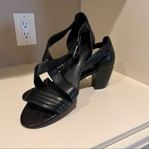 ECCO heel sandal black leather